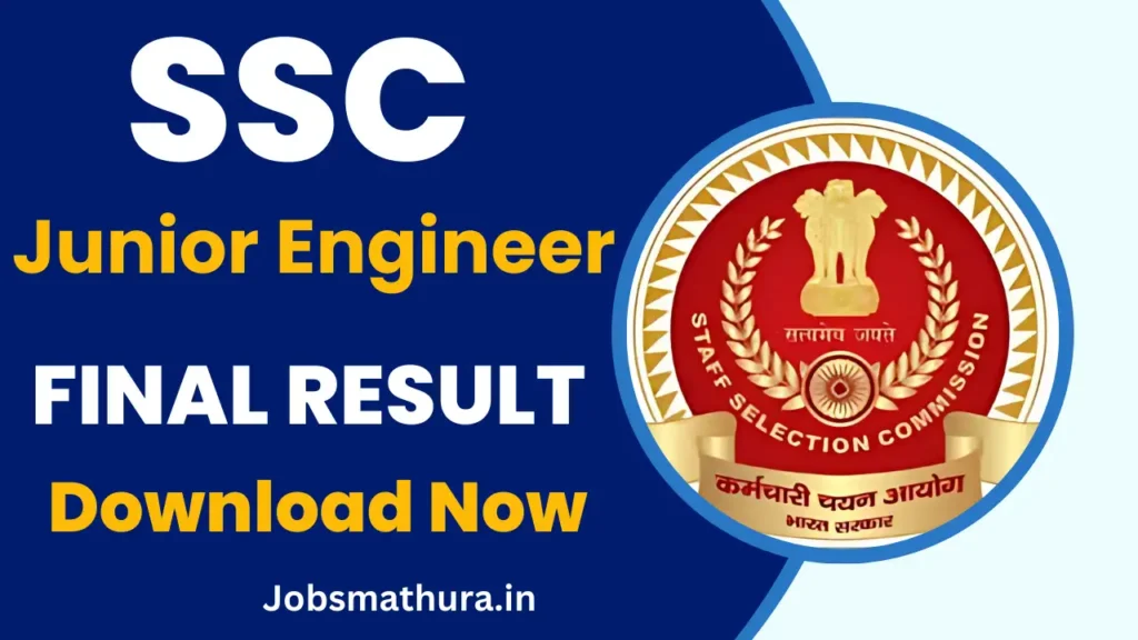 SSC Junior Engineer JE 2024 Final Result