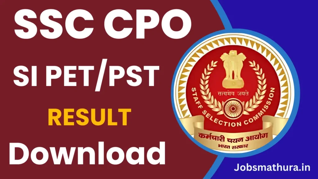 SSC CPO SI PET/PST Result