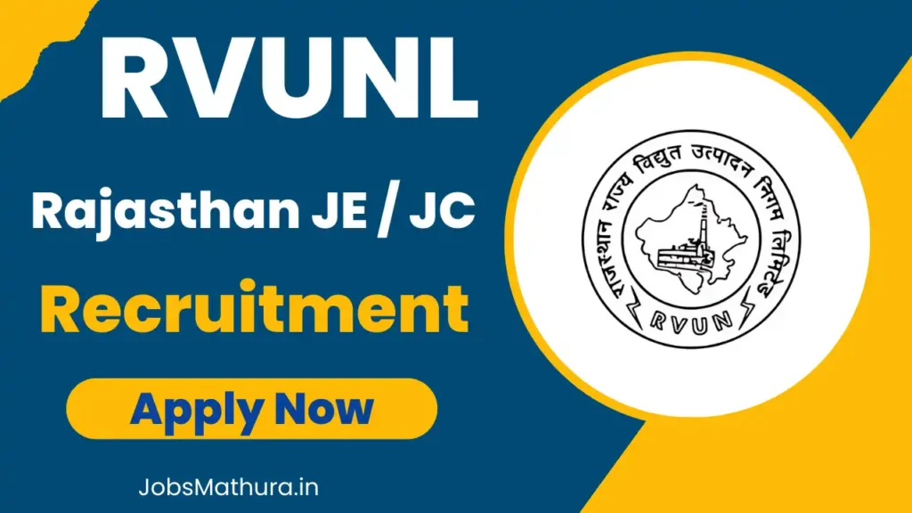 Rajasthan RVUNL JE / JC Recruitment 2025