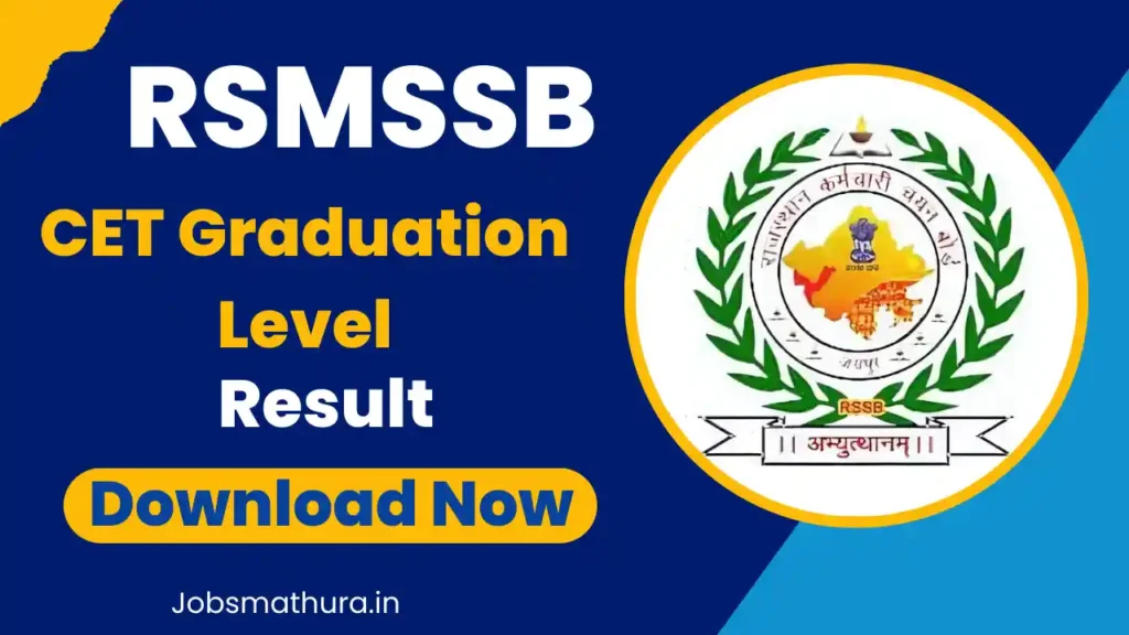 RSMSSB CET Graduation Level Score Card 2025