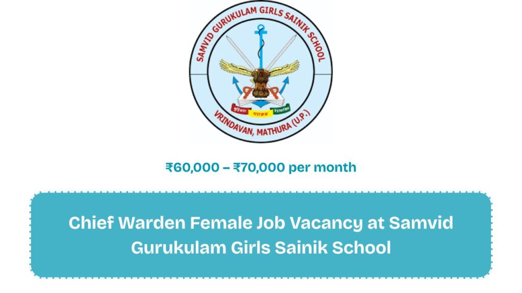 Chief Warden Female Job Vacancy